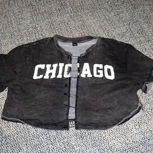 brand new Chicago crop top with safety pins down the front